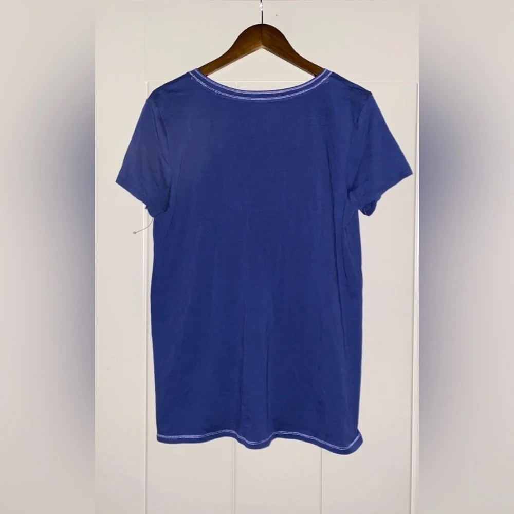 Women’s Cuddl Duds® Pajama V-Neck‎ Tee Shirt M Pullover Lounge Relax Fit Sleep